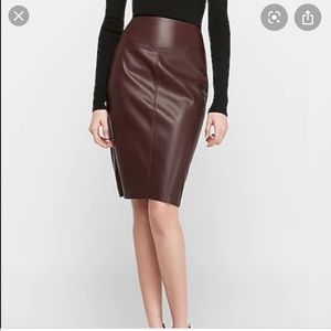 New! Express faux leather pencil skirt brown